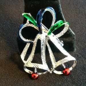 NWOT Enameled Silver Bell Brooch